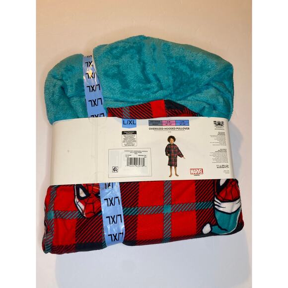 Marvel Spider-Man Kids Oversized Hooded Pullover Robe Size L/XL Christmas - Picture 4 of 4